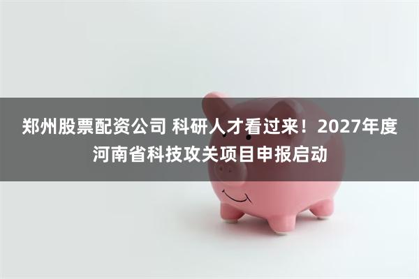 郑州股票配资公司 科研人才看过来！2027年度河南省科技攻关项目申报启动